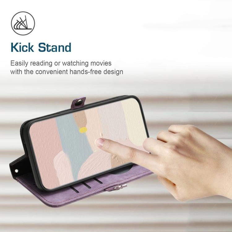 For iPhone 17 Pro Side Buckle Double Fold Hand Strap Leather Phone Case(Purple) - free shipping - PMc TechLife - Order now!