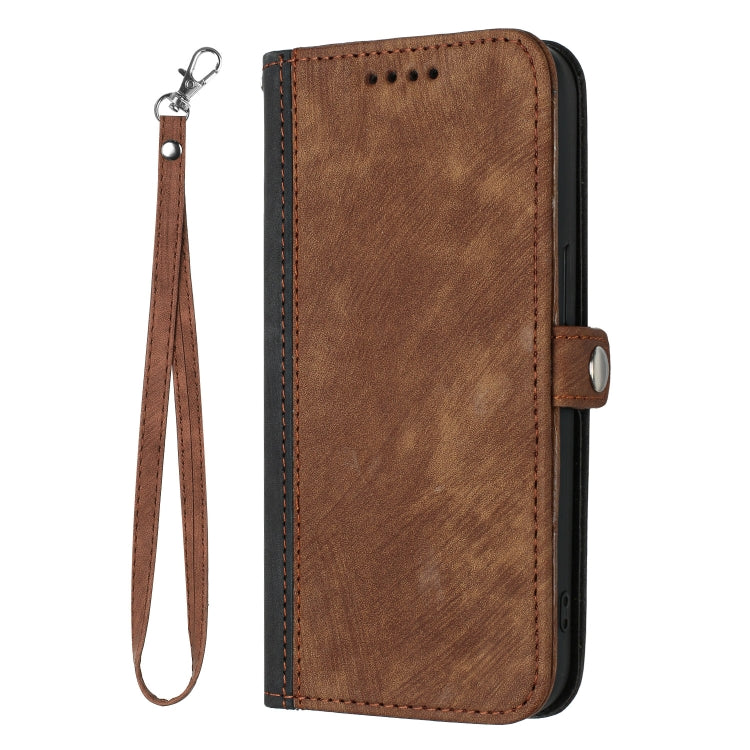 For Huawei Pura 70 Side Buckle Double Fold Hand Strap Leather Phone Case(Brown) - Huawei Cases by PMC Jewellery | Online Shopping South Africa | PMC Jewellery | Buy Now Pay Later Mobicred