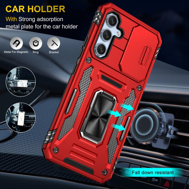 For Samsung Galaxy A54 Armor PC + TPU Camera Shield Phone Case(Red) - Galaxy Phone Cases by PMC TechLife | Online Shopping South Africa | PMC TechLife