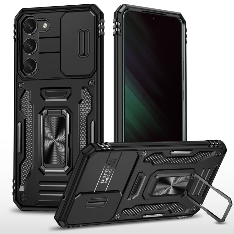 For Samsung Galaxy S24 5G Armor PC + TPU Camera Shield Phone Case(Black) - Galaxy S24 5G Cases by PMC TechLife | Online Shopping South Africa | PMC TechLife