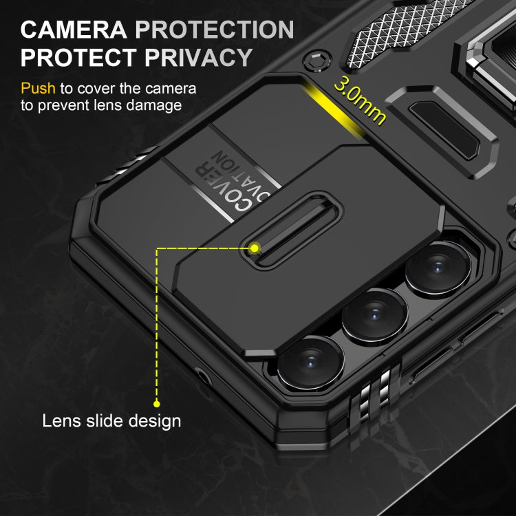 For Samsung Galaxy S24 5G Armor PC + TPU Camera Shield Phone Case(Black) - Galaxy S24 5G Cases by PMC TechLife | Online Shopping South Africa | PMC TechLife