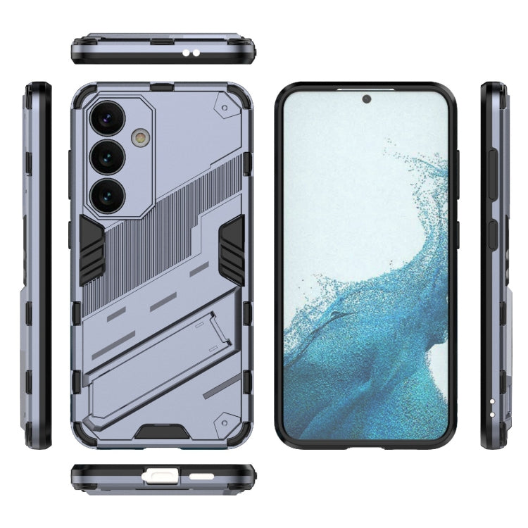 For Samsung Galaxy S24 5G Punk Armor 2 in 1 PC + TPU Shockproof Phone Case with Invisible Holder(Grey) - Galaxy S24 5G Cases by PMC Jewellery | Online Shopping South Africa | PMC Jewellery