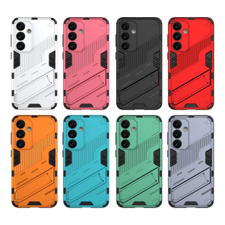For Samsung Galaxy S24 5G Punk Armor 2 in 1 PC + TPU Shockproof Phone Case with Invisible Holder(Green) - Galaxy S24 5G Cases by PMC TechLife | Online Shopping South Africa | PMC TechLife