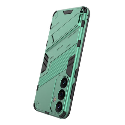 For Samsung Galaxy S24+ 5G Punk Armor 2 in 1 PC + TPU Shockproof Phone Case with Invisible Holder(Green) - Galaxy S24+ 5G Cases by PMC Jewellery | Online Shopping South Africa | PMC Jewellery