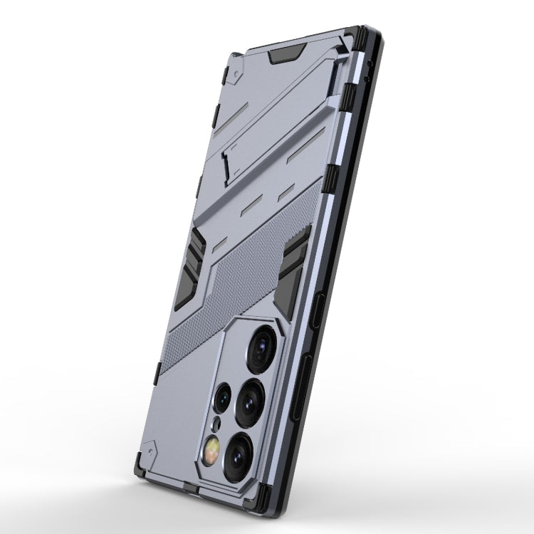 For Samsung Galaxy S24 Ultra 5G Punk Armor 2 in 1 PC + TPU Shockproof Phone Case with Invisible Holder(Grey) - Galaxy S24 Ultra 5G Cases by PMC TechLife | Online Shopping South Africa | PMC TechLife