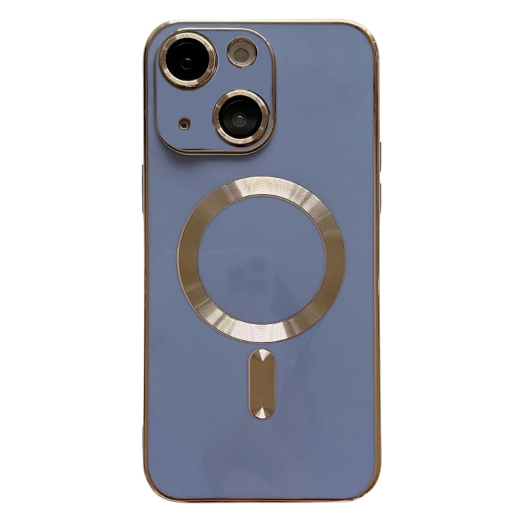 For iPhone 13 Magsafe Plating TPU Phone Case with Lens Film(Light Blue) - iPhone 13 Cases by PMC Jewellery | Online Shopping South Africa | PMC Jewellery