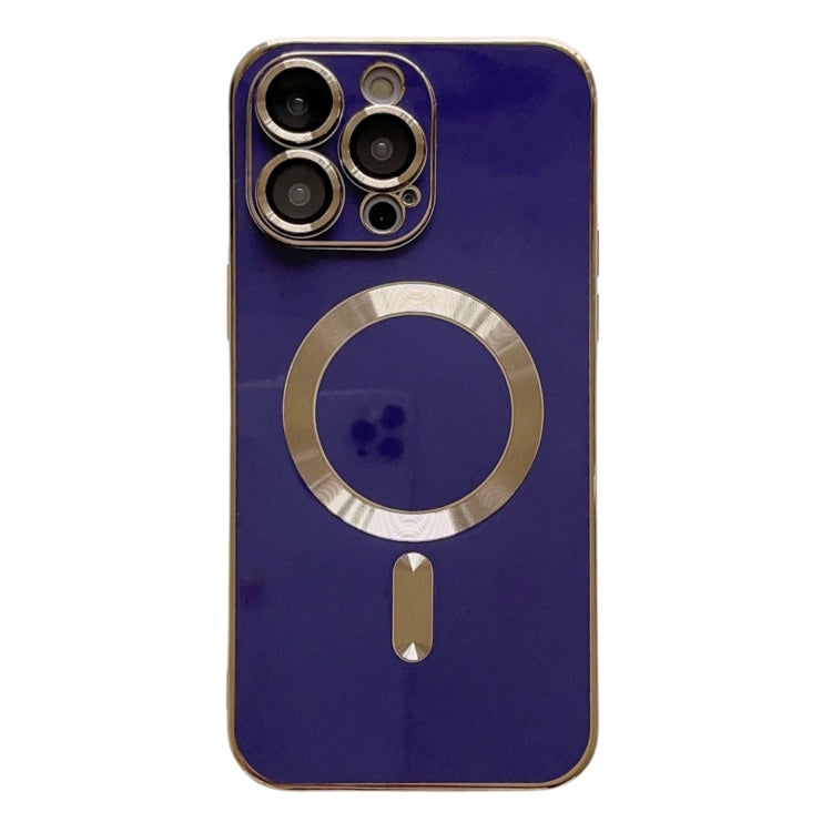 For iPhone 15 Pro Magsafe Plating TPU Phone Case with Lens Film(Blue) - iPhone 15 Pro Cases by PMC Jewellery | Online Shopping South Africa | PMC Jewellery