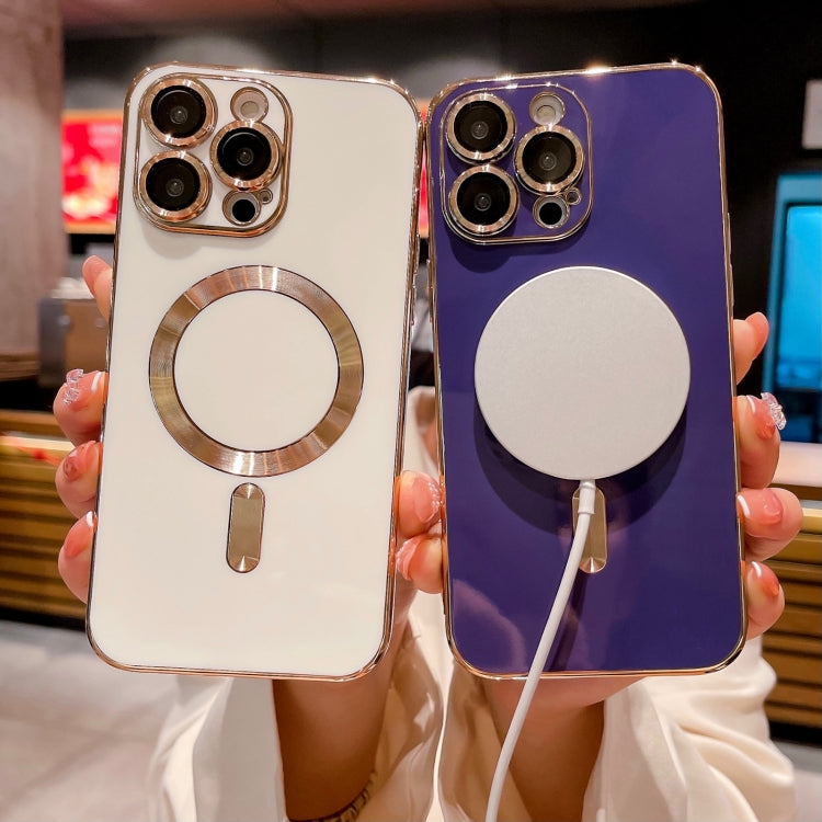For iPhone 11 Magsafe Plating TPU Phone Case with Lens Film(Light Blue) - iPhone 11 Cases by PMC TechLife | Online Shopping South Africa | PMC TechLife