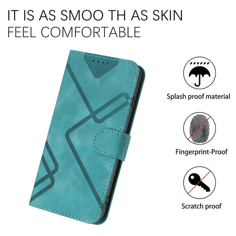 For iPhone SE 2024 Line Pattern Skin Feel Leather Phone Case(Light Blue) - More iPhone Cases by PMC Jewellery | Online Shopping South Africa | PMC Jewellery | Buy Now Pay Later Mobicred