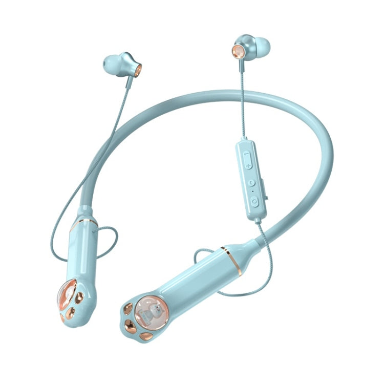 K1692 Meow Planet Neck-mounted Noise Reduction Sports Bluetooth Earphones(Blue) - Neck-mounted Earphone by PMC Jewellery | Online Shopping South Africa | PMC Jewellery | Buy Now Pay Later Mobicred