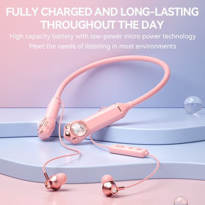 K1692 Meow Planet Neck-mounted Noise Reduction Sports Bluetooth Earphones(Purple) - Neck-mounted Earphone by PMC Jewellery | Online Shopping South Africa | PMC Jewellery | Buy Now Pay Later Mobicred