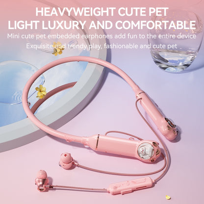 K1692 Meow Planet Neck-mounted Noise Reduction Sports Bluetooth Earphones(Blue) - Neck-mounted Earphone by PMC Jewellery | Online Shopping South Africa | PMC Jewellery | Buy Now Pay Later Mobicred