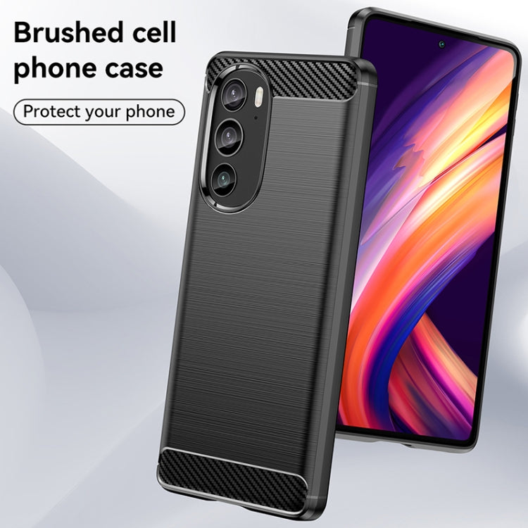 For Motorola Edge 30 Pro Brushed Texture Carbon Fiber TPU Phone Case(Black) - Motorola Cases by PMC TechLife | Online Shopping South Africa | PMC TechLife | Buy Now Pay Later Mobicred