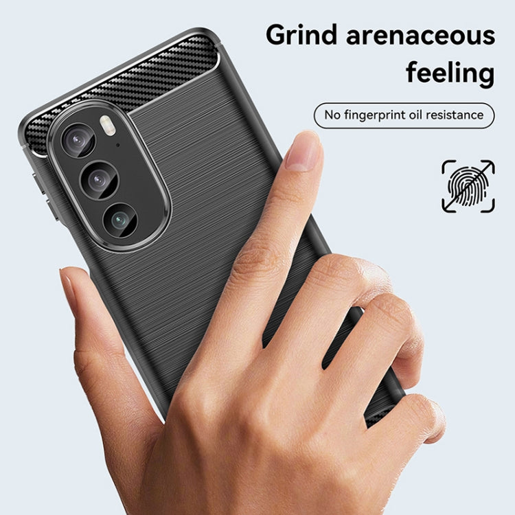 For Motorola Edge+ 2022 Brushed Texture Carbon Fiber TPU Phone Case(Black) - Motorola Cases by PMC Jewellery | Online Shopping South Africa | PMC Jewellery | Buy Now Pay Later Mobicred