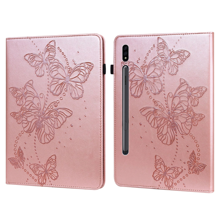 For Samsung Galaxy Tab S9 Embossed Butterfly Pattern Leather Tablet Case(Pink) - free shipping - PMC Jewellery - Order now!