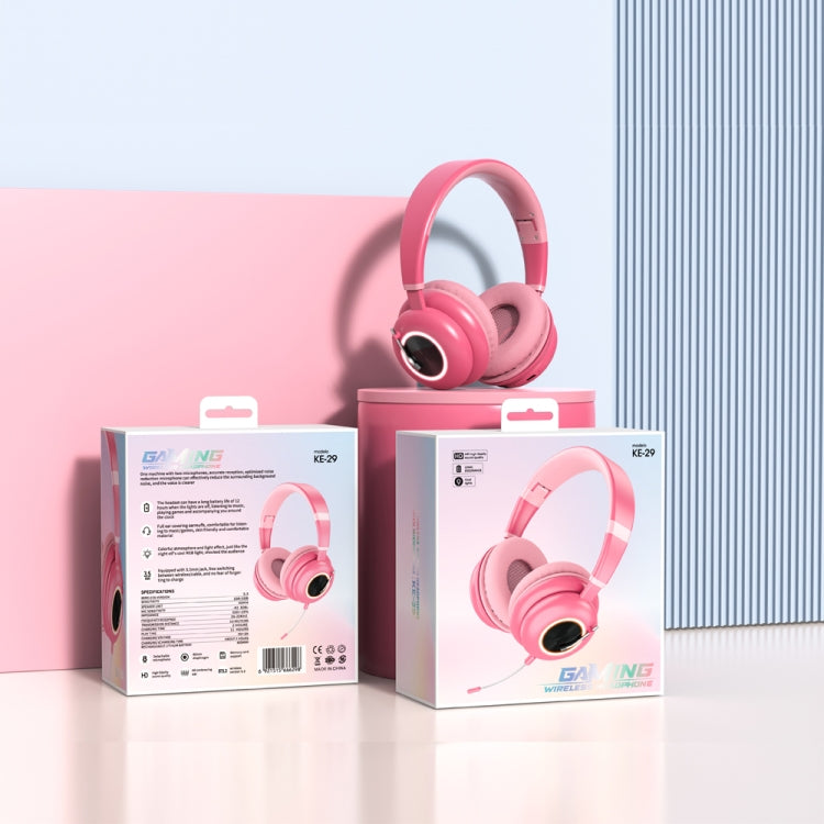 T&G KE-29 Foldable Wireless Headset with Microphone(Pink) - Multimedia Headset by T&G | Online Shopping South Africa | PMC Jewellery | Buy Now Pay Later Mobicred