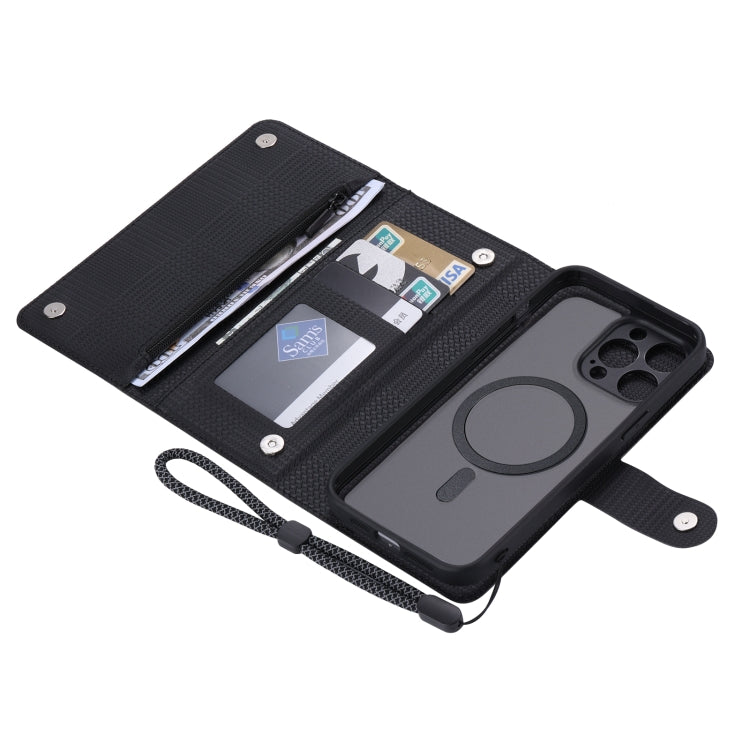 For iPhone 15 Plus ViLi GHB Series MagSafe Magnetic Zipper Leather Phone Case(Black) - free shipping - PMC Jewellery - Order now!
