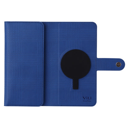 For iPhone 15 Plus ViLi GHB Series MagSafe Magnetic Zipper Leather Phone Case(Blue) - iPhone 15 Plus Cases by ViLi | Online Shopping South Africa | PMC Jewellery | Buy Now Pay Later Mobicred