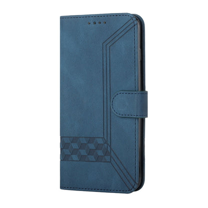 For Motorola Edge 40 Cubic Skin Feel Flip Leather Phone Case(Blue) - Motorola Cases by PMC Jewellery | Online Shopping South Africa | PMC Jewellery | Buy Now Pay Later Mobicred