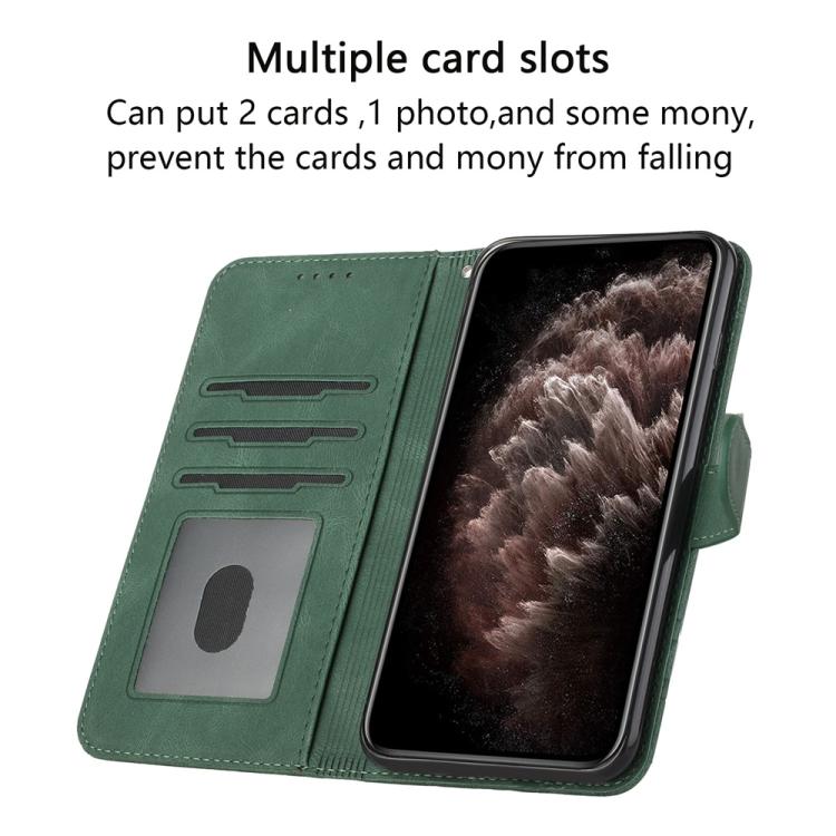 For iPhone 17 Air Cubic Skin Feel Flip Leather Phone Case(Green) - free shipping - PMc TechLife - Order now!