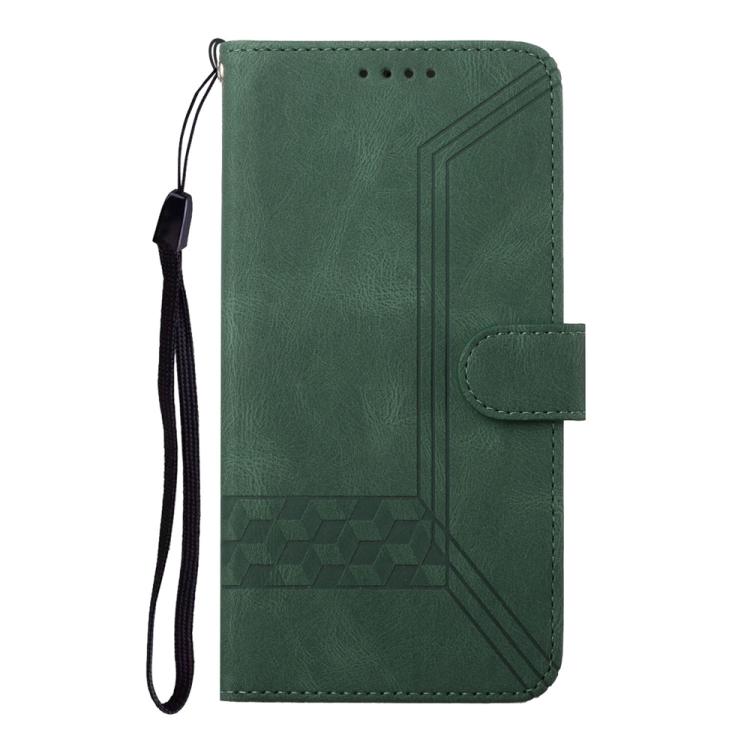 For iPhone 17 Pro Cubic Skin Feel Flip Leather Phone Case(Green) - free shipping - PMc TechLife - Order now!