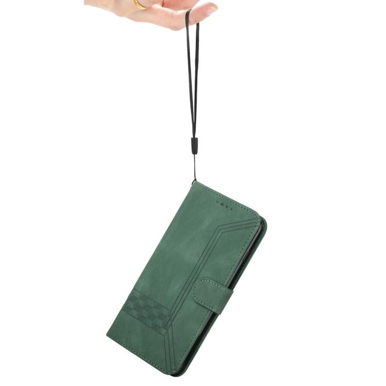 For iPhone 17 Pro Cubic Skin Feel Flip Leather Phone Case(Green) - free shipping - PMc TechLife - Order now!