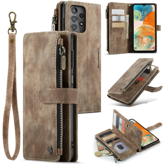 For Samsung Galaxy A23 CaseMe C30 Card Slots Zipper Wallet Leather Phone Case(Brown) - Galaxy Phone Cases by CaseMe | Online Shopping South Africa | PMC Jewellery | Buy Now Pay Later Mobicred