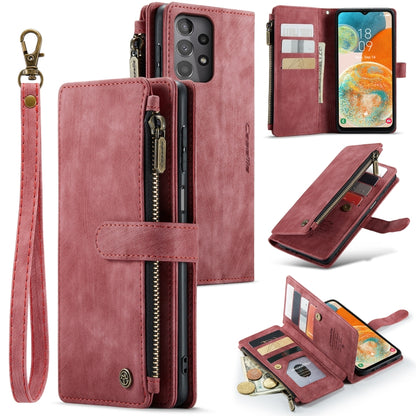 For Samsung Galaxy A23 CaseMe C30 Card Slots Zipper Wallet Leather Phone Case(Red) - Galaxy Phone Cases by CaseMe | Online Shopping South Africa | PMC Jewellery | Buy Now Pay Later Mobicred