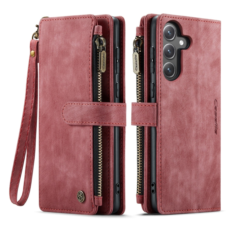 For Samsung Galaxy S23 FE CaseMe C30 Card Slots Zipper Wallet Leather Phone Case(Red) - Galaxy S23 FE 5G Cases by CaseMe | Online Shopping South Africa | PMC Jewellery | Buy Now Pay Later Mobicred