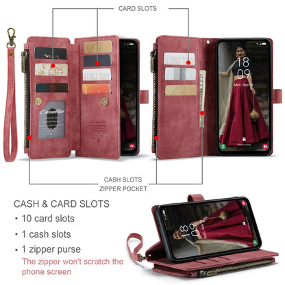 For Samsung Galaxy A15 CaseMe C30 Card Slots Zipper Wallet Leather Phone Case(Red) - Galaxy Phone Cases by CaseMe | Online Shopping South Africa | PMC Jewellery | Buy Now Pay Later Mobicred