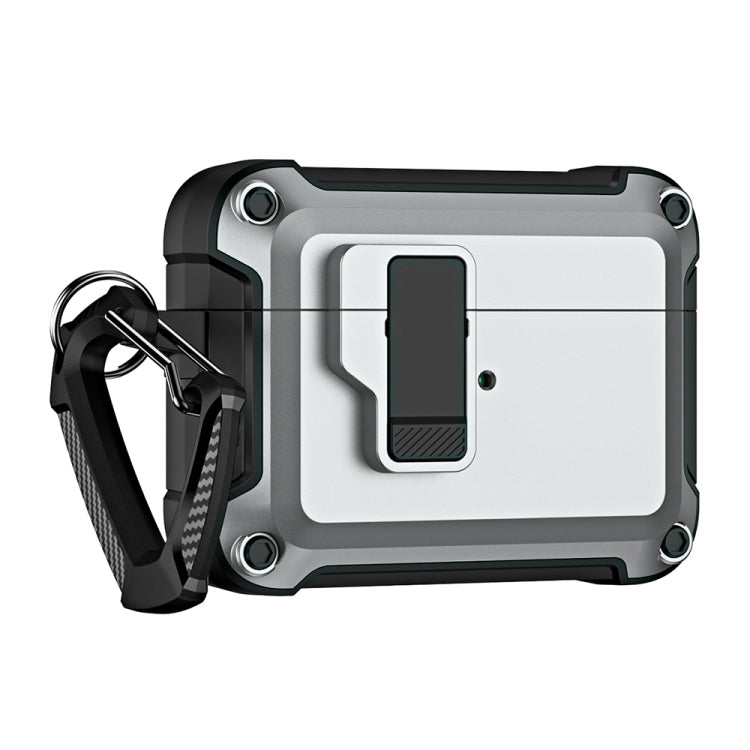 For AirPods Pro 2 TPU + PC Wireless Bluetooth Earphone Protective Case with Switch Lock & Hook(Grey) - free shipping - PMC Jewellery - Order now!