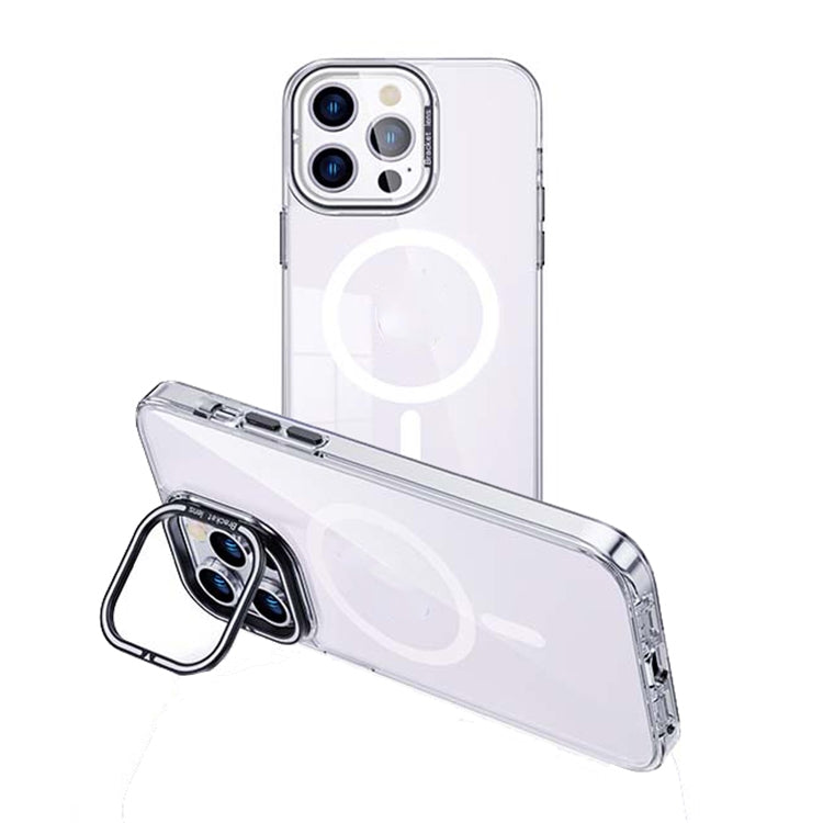 For iPhone 13 Pro Max MagSafe Magnetic Invisible Holder Transparent Phone Case(Silver) - iPhone 13 Pro Max Cases by PMC Jewellery | Online Shopping South Africa | PMC Jewellery