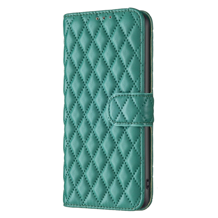 For Motorola Moto G Play 2024 Diamond Lattice Wallet Flip Leather Phone Case(Green) - Motorola Cases by PMC Jewellery | Online Shopping South Africa | PMC Jewellery | Buy Now Pay Later Mobicred