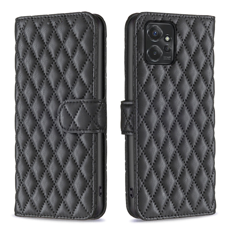 For Motorola Moto G Power 5G 2024 Diamond Lattice Wallet Flip Leather Phone Case(Black) - Motorola Cases by PMC Jewellery | Online Shopping South Africa | PMC Jewellery | Buy Now Pay Later Mobicred