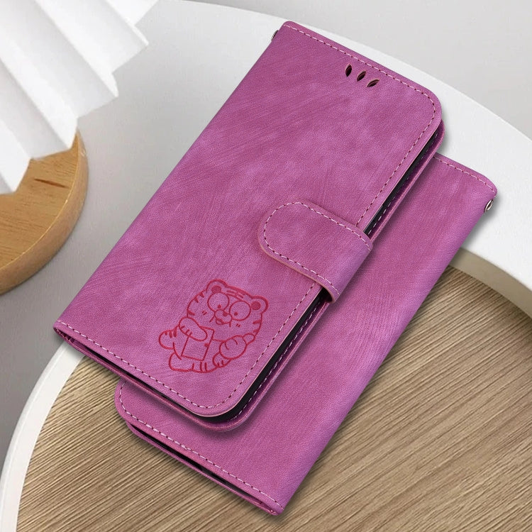 For Google Pixel 9 Pro Little Tiger Embossed Leather Phone Case(Rose Red) - Google Cases by PMC TechLife | Online Shopping South Africa | PMC TechLife | Buy Now Pay Later Mobicred
