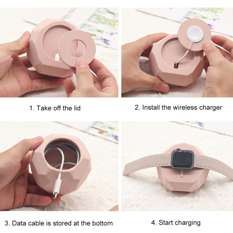 Diamond-shaped 2 in 1 Wireless Charging Silicone Base(Blue) - Charger / Holder by PMC TechLife | Online Shopping South Africa | PMC TechLife | Buy Now Pay Later Mobicred