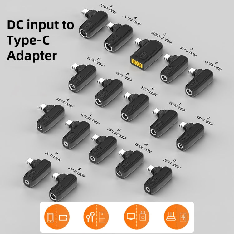 100W O 2.5X0.7mm Female to USB-C/Type-C Male Plug Charging Adapter - Universal Power Adapter by PMC Jewellery | Online Shopping South Africa | PMC Jewellery | Buy Now Pay Later Mobicred