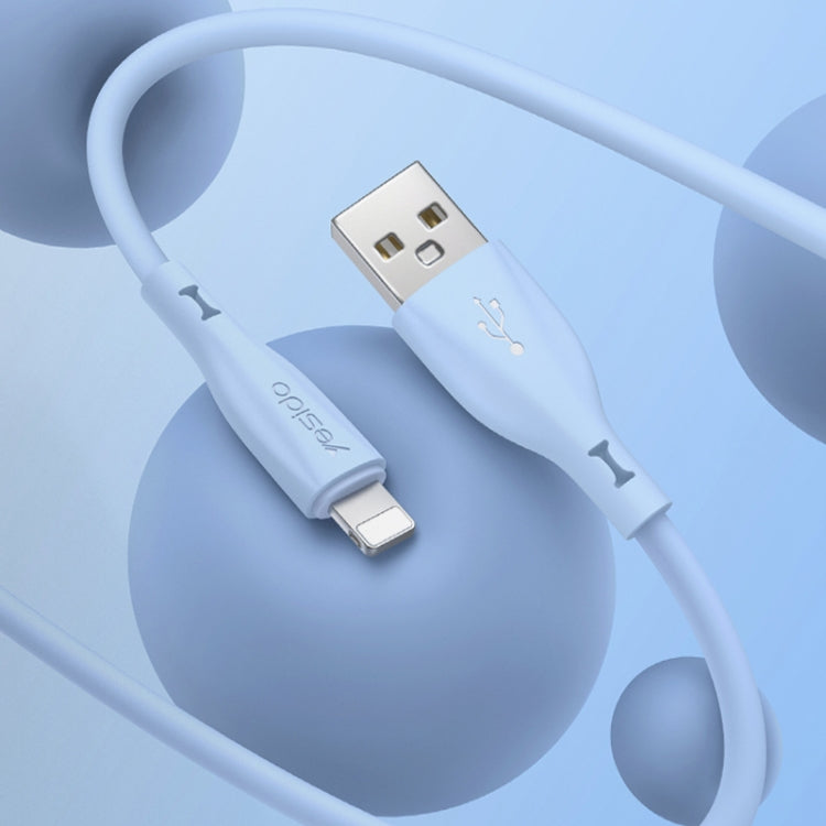 Yesido CA119L USB to 8 Pin Silicone Charging Data Cable, Cable Length: 1m(Blue) - Normal Style Cable by Yesido | Online Shopping South Africa | PMC Jewellery | Buy Now Pay Later Mobicred