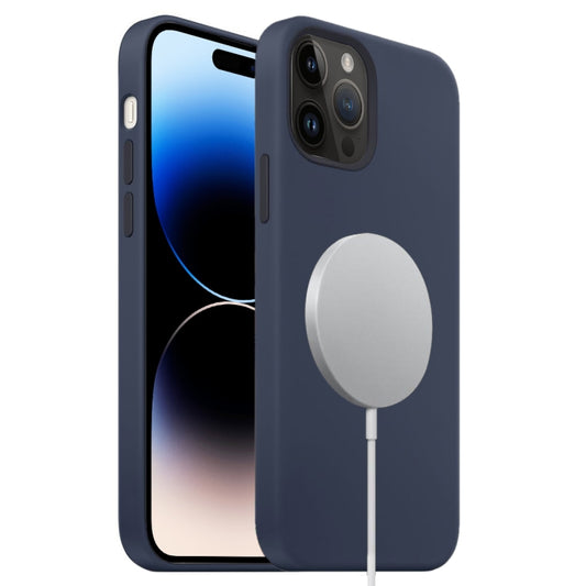 For iPhone 14 Pro Max MagSafe Liquid Silicone Full Coverage Phone Case(Navy Blue) - iPhone 14 Pro Max Cases by PMC Jewellery | Online Shopping South Africa | PMC Jewellery