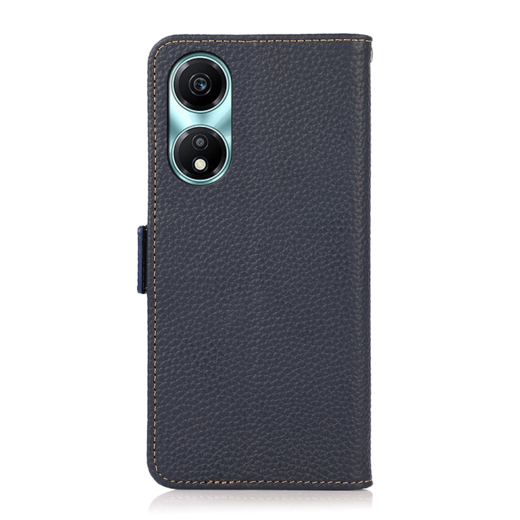 For Honor X5 Plus KHAZNEH Side-Magnetic Litchi Genuine Leather RFID Phone Case(Blue) - Honor Cases by PMC TechLife | Online Shopping South Africa | PMC TechLife | Buy Now Pay Later Mobicred