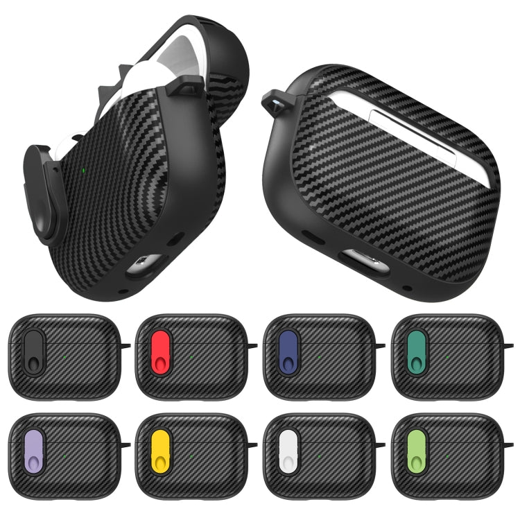 For AirPods 2 / 1 Carbon Fiber Texture Wireless Earphones Case with Security Lock(Red) - For AirPods 1/2 by PMC Jewellery | Online Shopping South Africa | PMC Jewellery | Buy Now Pay Later Mobicred