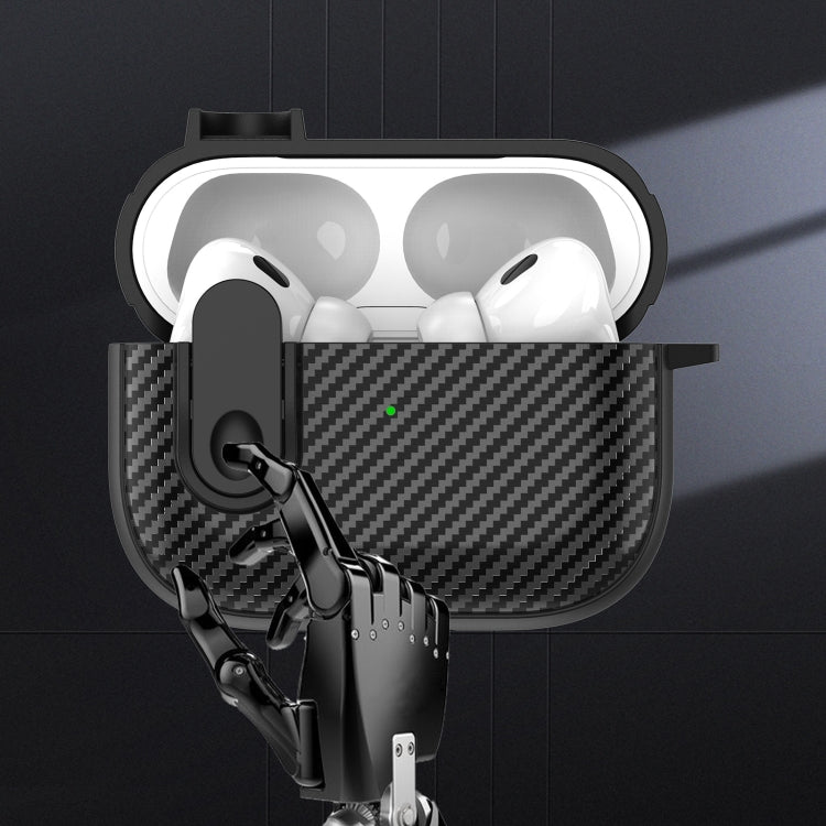 For AirPods 3 Carbon Fiber Texture Wireless Earphones Case with Security Lock(Yellow) - For AirPods 3 by PMC Jewellery | Online Shopping South Africa | PMC Jewellery | Buy Now Pay Later Mobicred