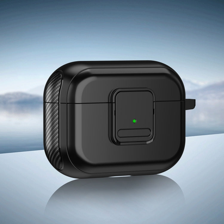 For AirPods Pro 2 TPU + PC Wireless Earphones Case with Magnetic Switch(Black) - For AirPods Pro 2 by PMC Jewellery | Online Shopping South Africa | PMC Jewellery | Buy Now Pay Later Mobicred