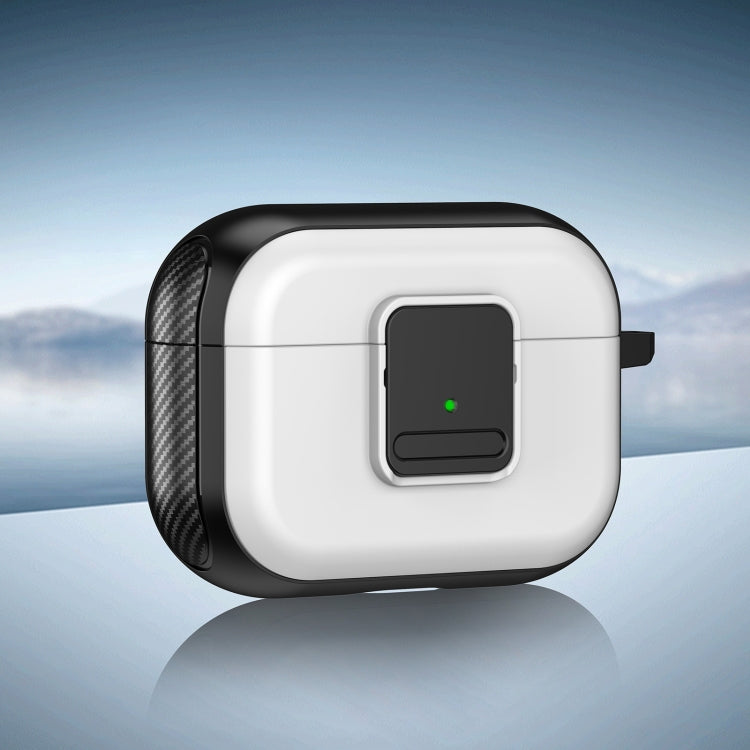 For AirPods Pro 2 TPU + PC Wireless Earphones Case with Magnetic Switch(White) - For AirPods Pro 2 by PMC Jewellery | Online Shopping South Africa | PMC Jewellery | Buy Now Pay Later Mobicred
