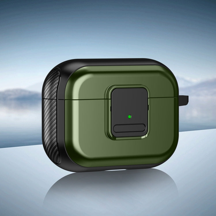For AirPods Pro TPU + PC Wireless Earphones Case with Magnetic Switch(Army Green) - For AirPods Pro by PMC Jewellery | Online Shopping South Africa | PMC Jewellery | Buy Now Pay Later Mobicred