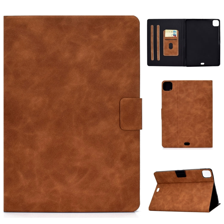 For iPad Air 2022 10.9 Cowhide Texture Leather Smart Tablet Case(Brown) - iPad Air (2022) / (2020) 10.9 Cases by PMC Jewellery | Online Shopping South Africa | PMC Jewellery