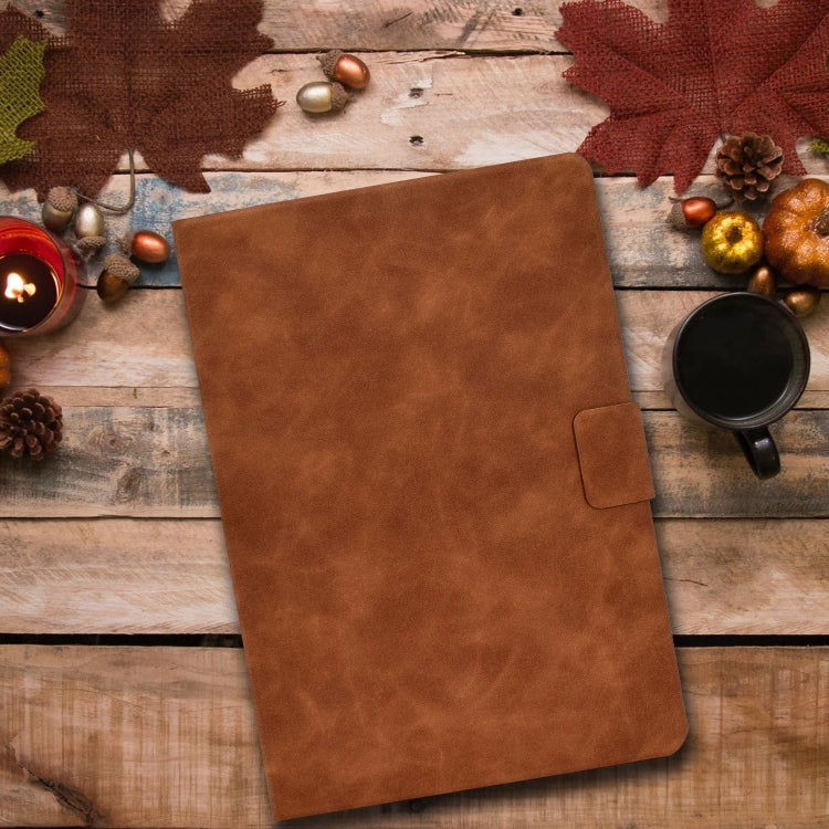 For iPad Air 2022 10.9 Cowhide Texture Leather Smart Tablet Case(Brown) - iPad Air (2022) / (2020) 10.9 Cases by PMC TechLife | Online Shopping South Africa | PMC TechLife | Buy Now Pay Later Mobicred