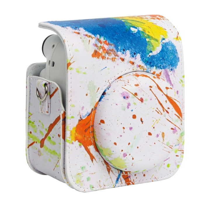 For FUJIFILM instax mini 12 Painted Full Body Leather Case Camera Bag with Strap(Splash Ink Watercolor) - Leather Bag by PMC Jewellery | Online Shopping South Africa | PMC Jewellery