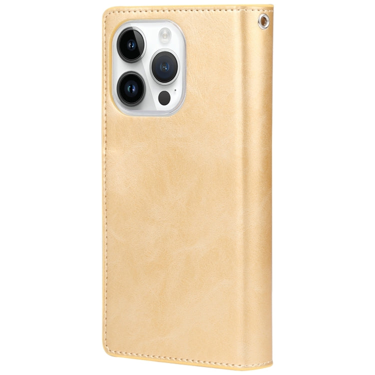 For iPhone 15 Pro Max GOOSPERY MANSOOR DIARY 9 Card Slots Leather Phone Case(Gold) - iPhone 15 Pro Max Cases by GOOSPERY | Online Shopping South Africa | PMC Jewellery | Buy Now Pay Later Mobicred