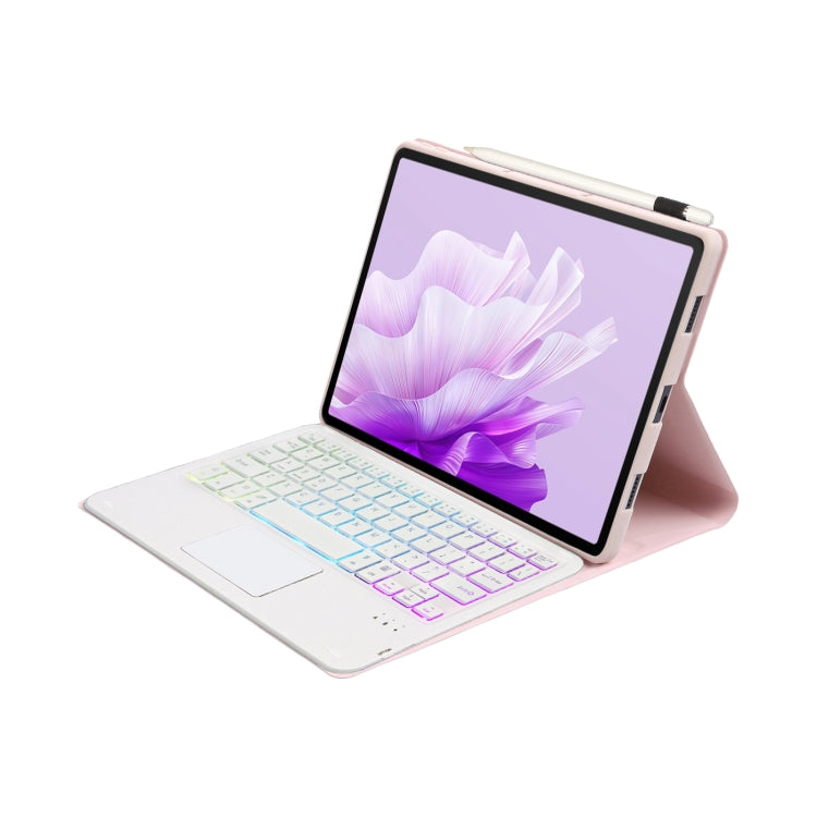 For Huawei MatePad 11.5 2023 AH17-AS Lambskin Texture Ultra-thin Detachable Backlight Bluetooth Keyboard Leather Case with Touchpad(Pink) - Huawei Keyboard by PMC TechLife | Online Shopping South Africa | PMC TechLife